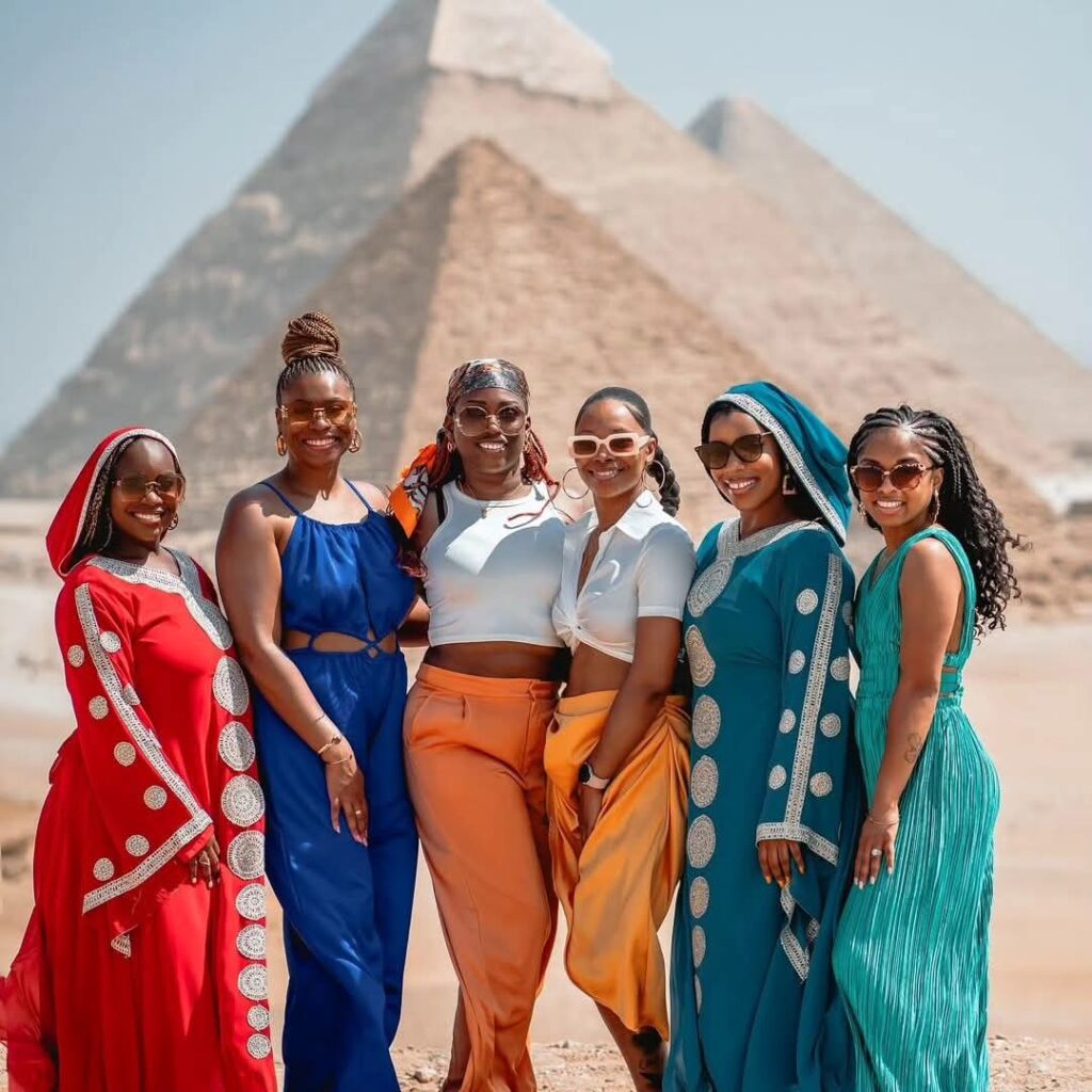 Cairo pyramids and Sphinx with Nile river Egypt